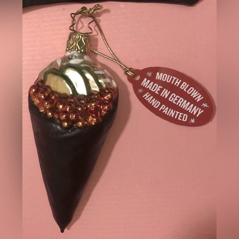Inge-Glas German Mouth Blown & Hand Painted Glass Temaki Delicious Ornament 3.5”